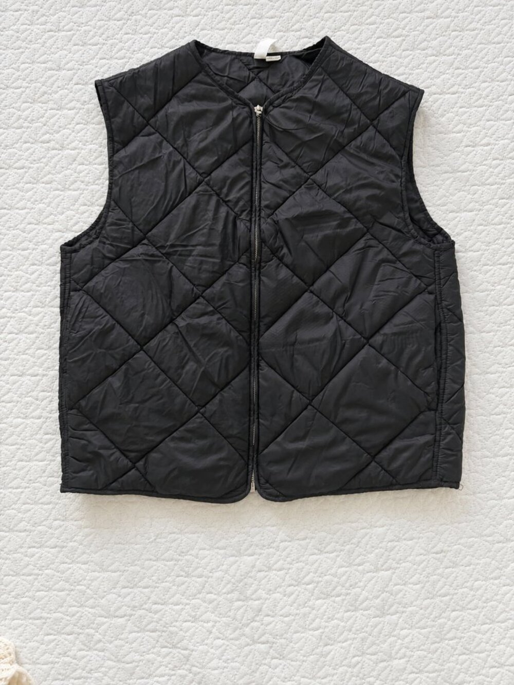Mango MNG Black Quilted Zip Vest Size M